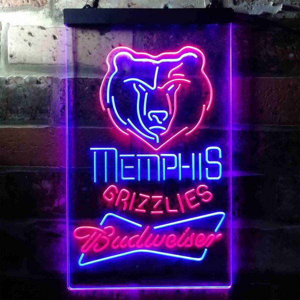 Memphis Grizzlies Budweiser Neon Dual LED Sign